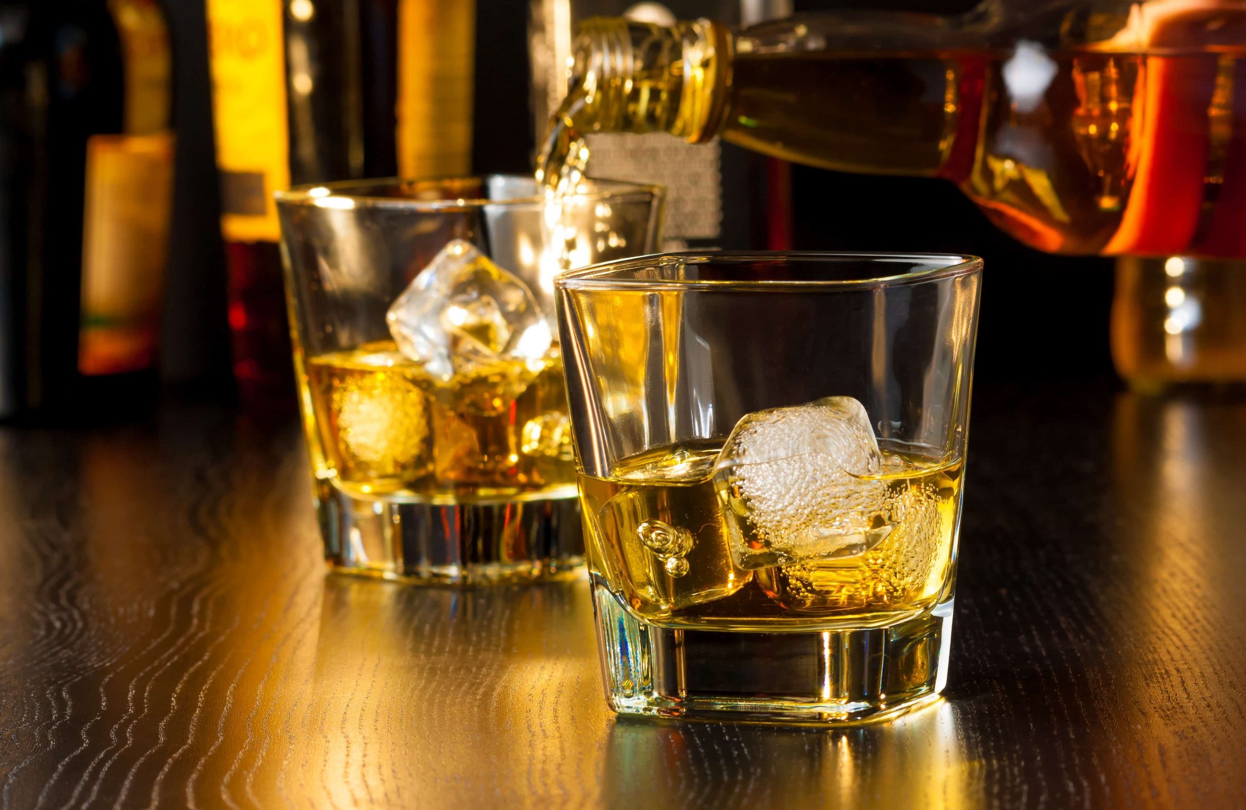 whisky en el menú de bebidas