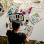Tableta gráfica para principiantes utilizada para crear ilustraciones digitales
